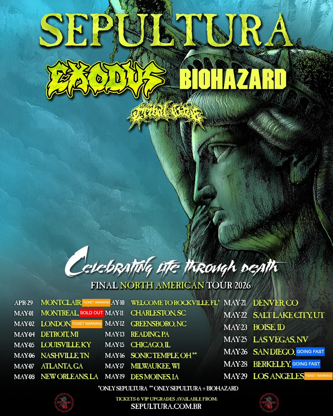 LIVE REVIEW – SEPULTURA | EXODUS | BIOHAZARD | TRIBAL GAZE